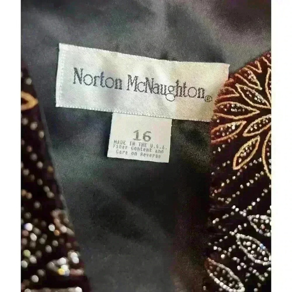 VTG Blazer Jacket 16 Black Silver Gold Sparkles Shimmer Norton McNaughton 1980s - Picture 9 of 11